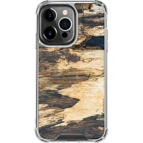 Blue Resin Wood iPhone 14 Pro Clear Case